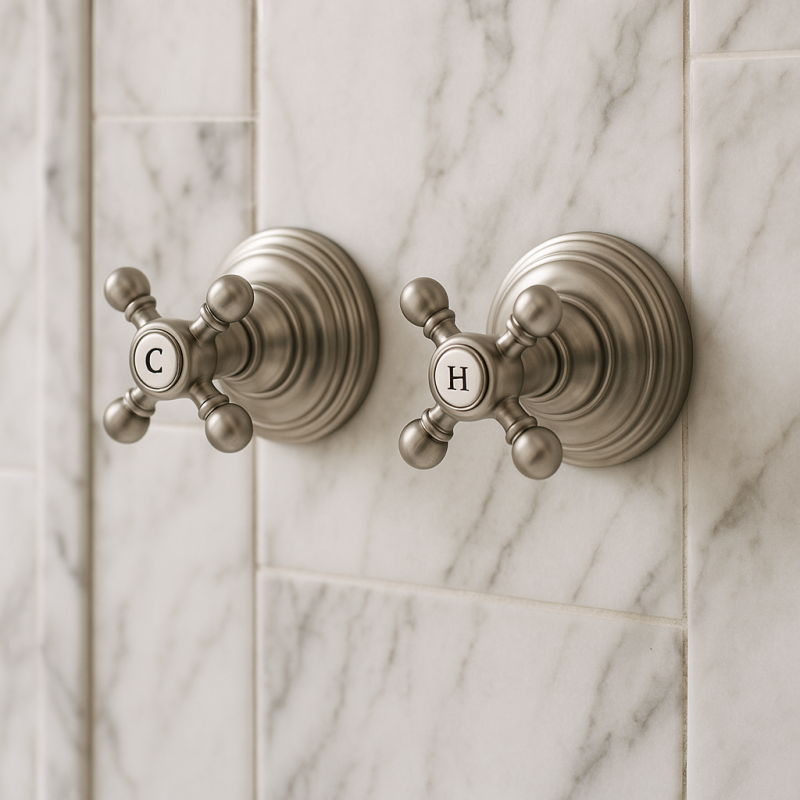 PB Classic set de douche encastré avec manettes croisillon Chromé 1208855332